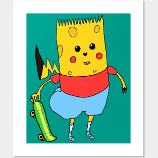 Yellow Cartoon Character - SpongeBart PikaPants Knock Off Brand Parody Boot Posters and Art